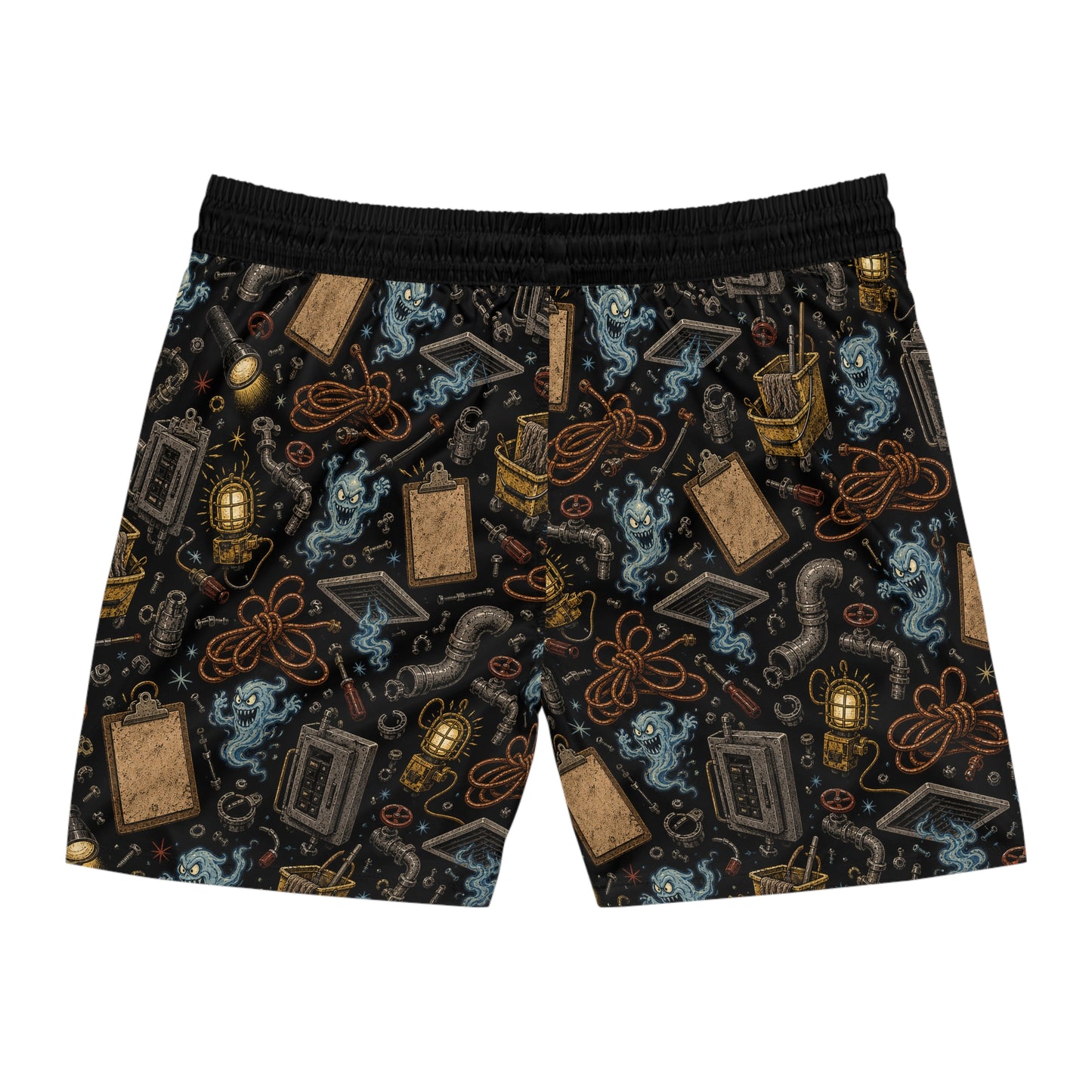 Dead Lake Creature Print Swim Shorts