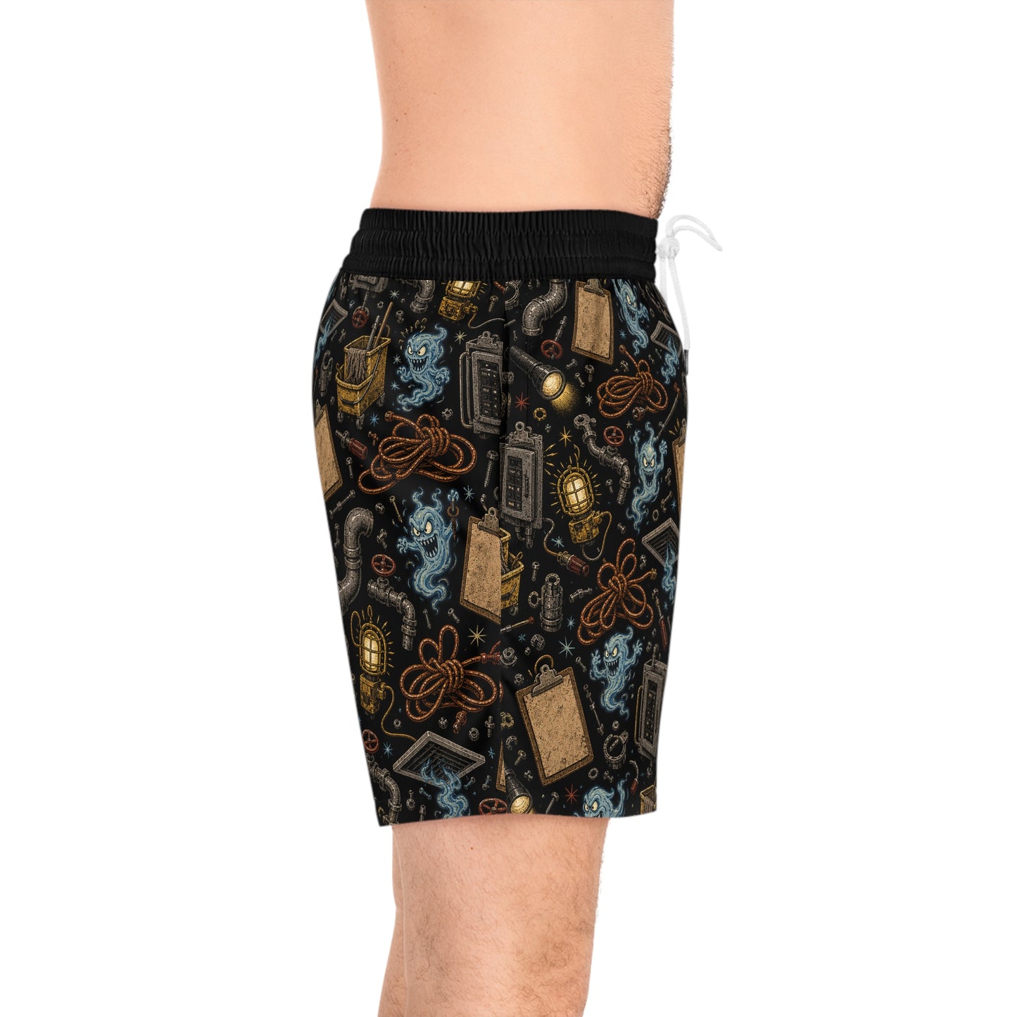 Dead Lake Creature Print Swim Shorts