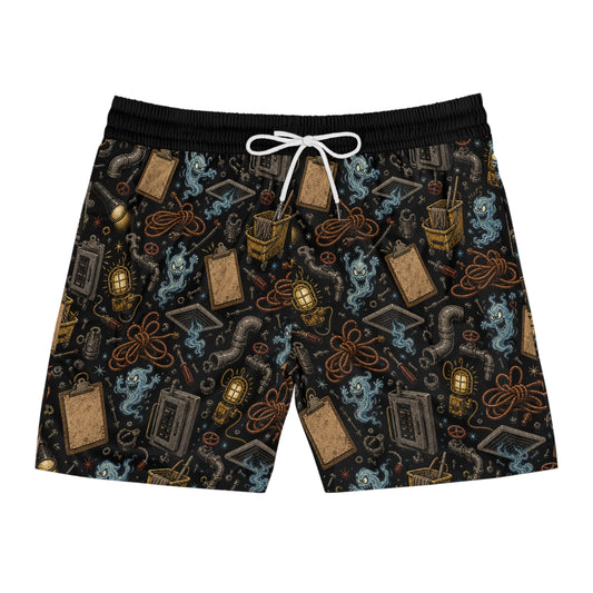 Dead Lake Creature Print Swim Shorts