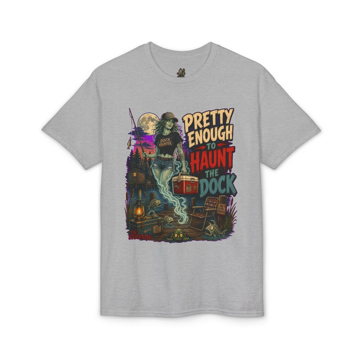 Pretty Enough To Haunt The Dock Tee - Sport Grey