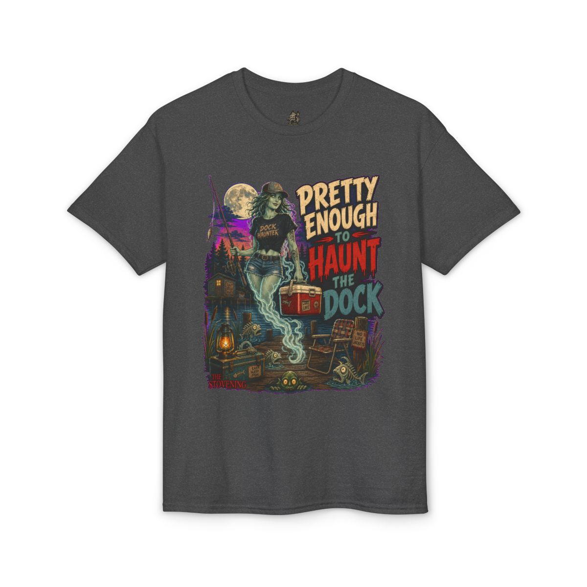 Pretty Enough To Haunt The Dock Tee - Dark Heather