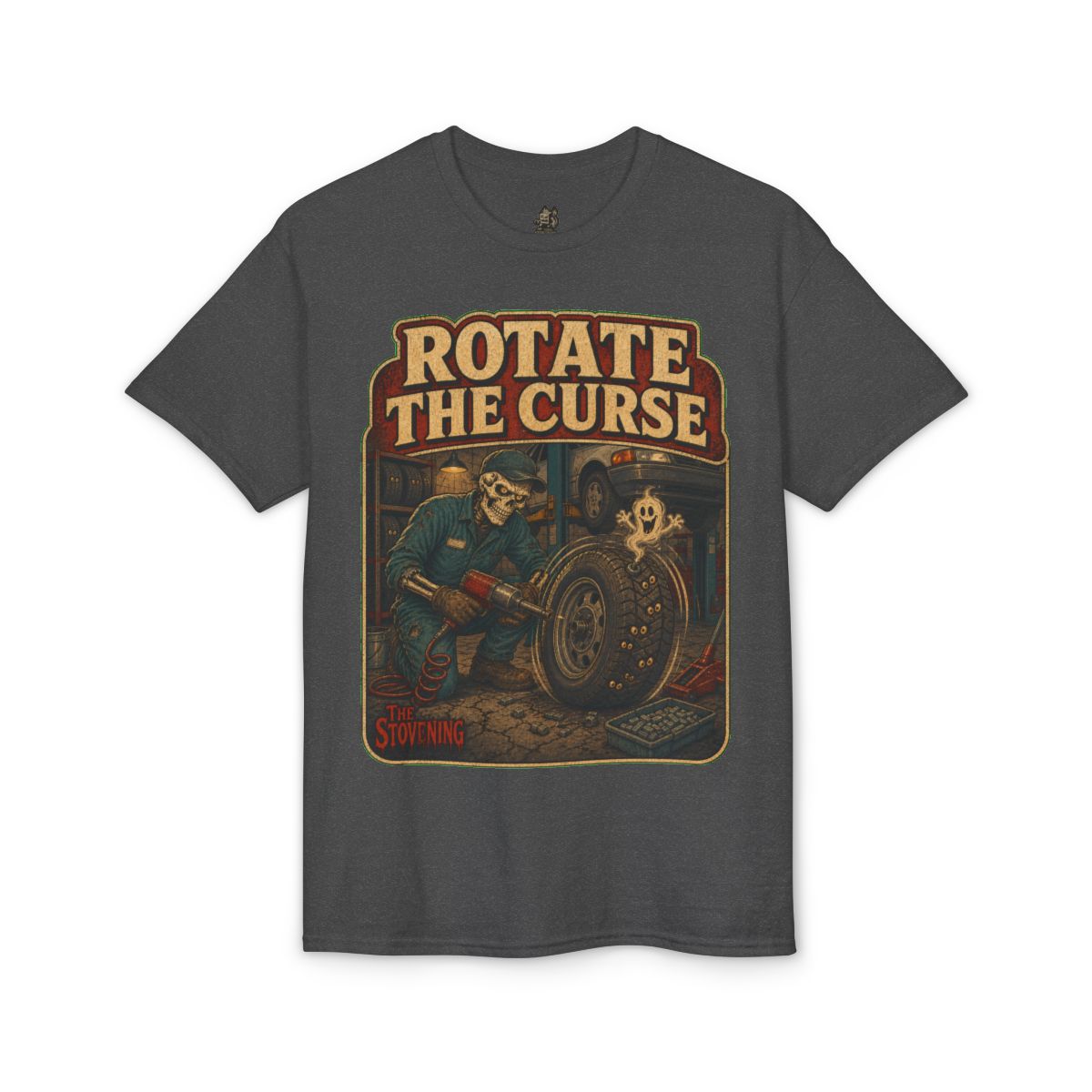 Rotate The Curse Tee - Dark Heather