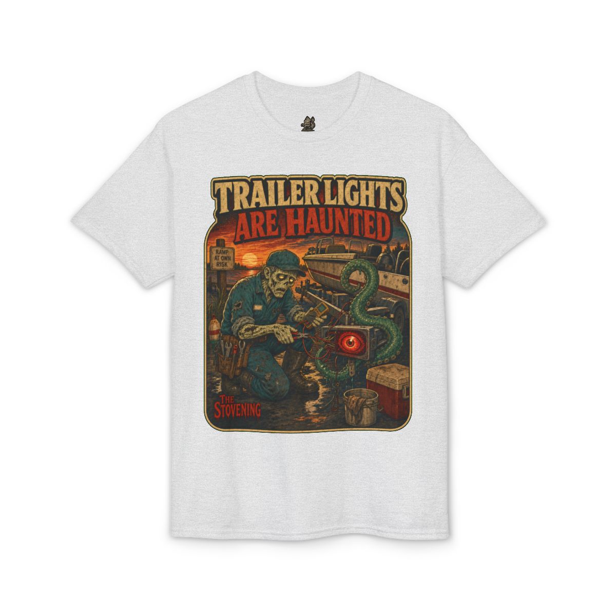 Trailer Lights Are Haunted Tee - Ash