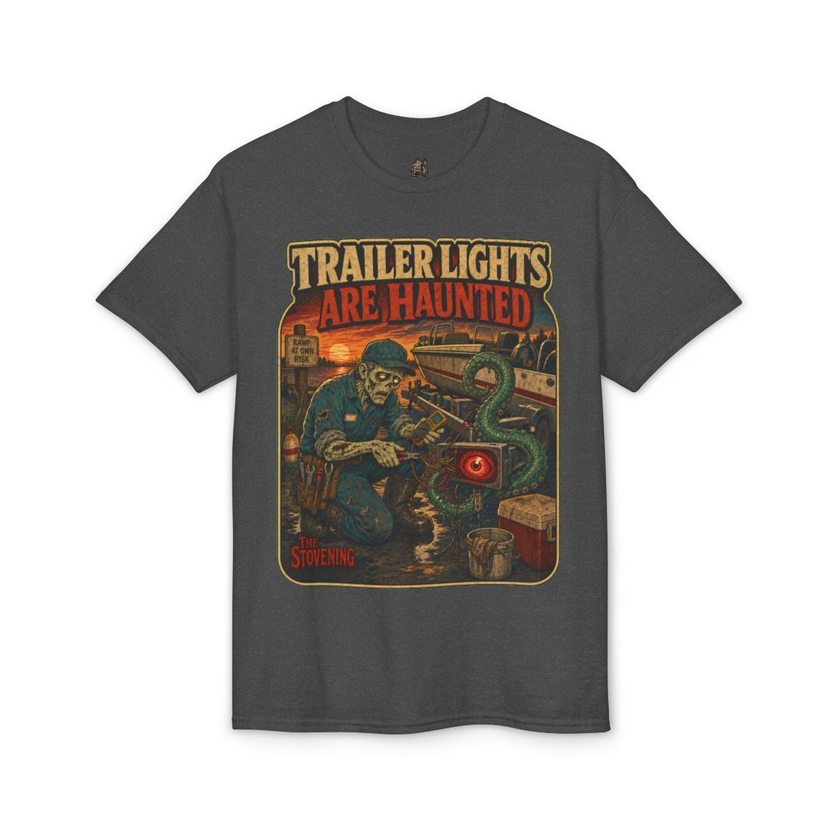Trailer Lights Are Haunted Tee - Dark Heather