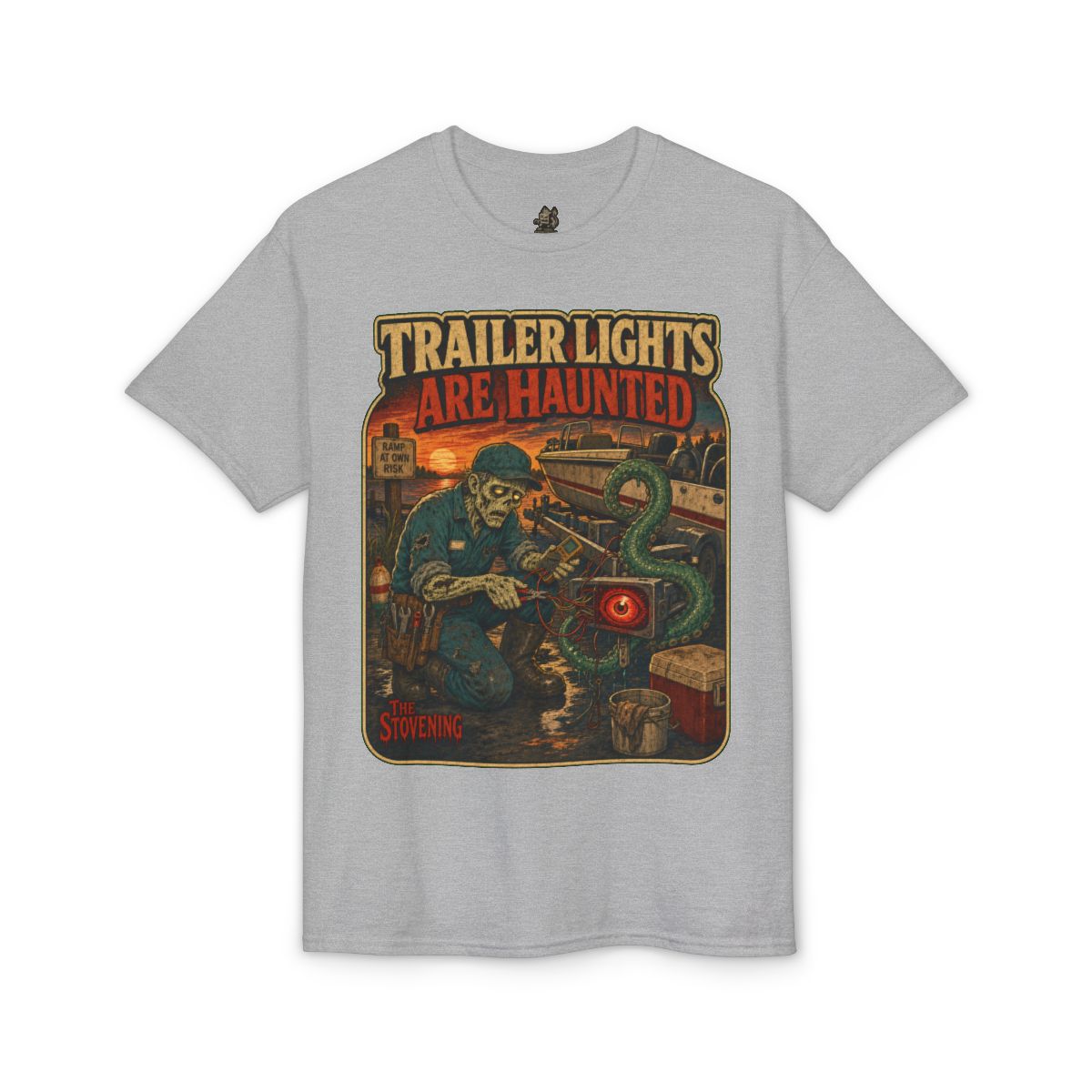 Trailer Lights Are Haunted Tee - Sport Grey